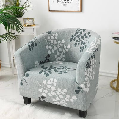 Nordic Bloemenprint Eénzitsbank Stoelhoezen Fauteuil Huisdecoratie Elastisch Spandex Voor Woonkamer Bankhoes gray