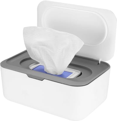Tissue box-Vochtig toiletpapier houder-vochtig toiletpapier houder-2 stuks Doos met vochtige doekjes - tissuehouder - babyfonteindoos - vochtige doekjes met deksel en opbergdoos - grijs - 19x13x7,8cm