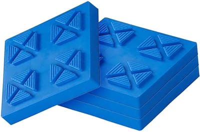 ProPlus Onderlegplaten - Stapelbaar voor Uitdraaisteunen - 4 stuks - 21x21x3,3cm - Stabilisatievoet Caravan - Blauw