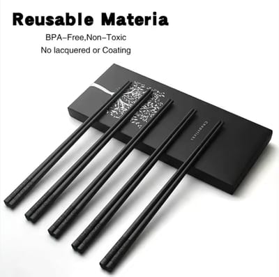 Chopsticks set - Eetstokjes - Eetstokjes klassiek zwart - Eetstokjes cadeauset - Cadeau - Giftset - Eetstokjes giftset - kunststof - Chopsticks giftset- Japanse stijl - Kunststof