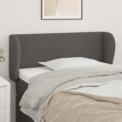 vidaXL - Hoofdbord - met - randen - 83x23x78/88 - cm - kunstleer - grijs