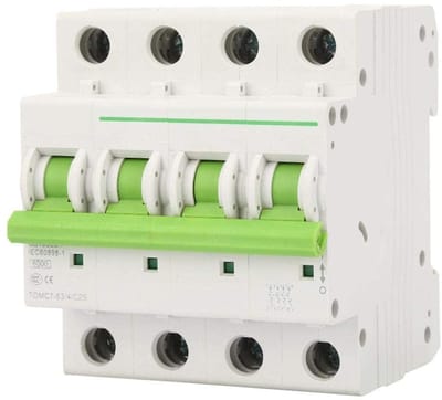 Dailygoody - Automatische Circuitonderbreker - 4-polige 25A Beveiliging - Overload en Kortsluitbescherming - Betrouwbare Beveiliging voor Elektricitei.