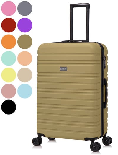 BlockTravel® Reiskoffer Groot 95 Liter - Harde Koffer met Wielen - Ruimbagage Koffer XL - TSA-slot - 4 Spinner Wielen - Lichtgewicht Valies - Olijf groen