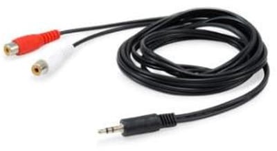 Jack naar tulp Audio kabel 2.5 meter 2 x RCA female naar 1 x 3.5mm male zwart