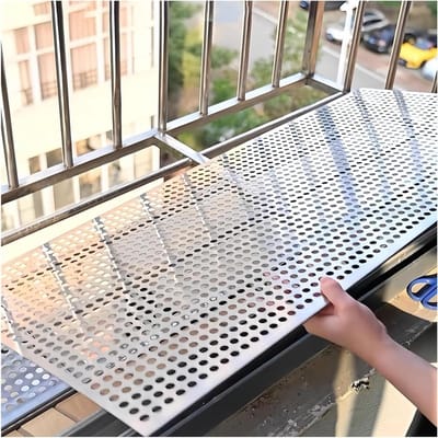 Geperforeerd Gaas - Metaalplaat - Balkon Afscherming - Roestvrij Staal - 50 x 110 cm - Zilver