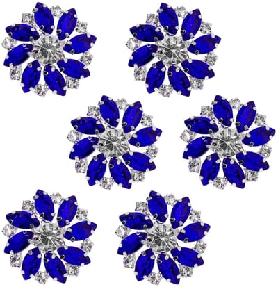 Dailygoods- Strass-knopen 6 stuks - Kristallen bloemenknopen - Naai knopen - Legering knopen - Doe-het-zelf accessoires - Perfect voor bruiloften/feesten - Decoratieve Knopen