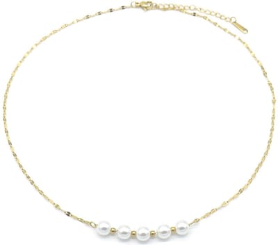 Ketting - kralen - RVS - verstelbaar - parels - sieraad - accessoire - hip - trendy - tijdloos - chique - feest - cadeau - dames - vrouwen