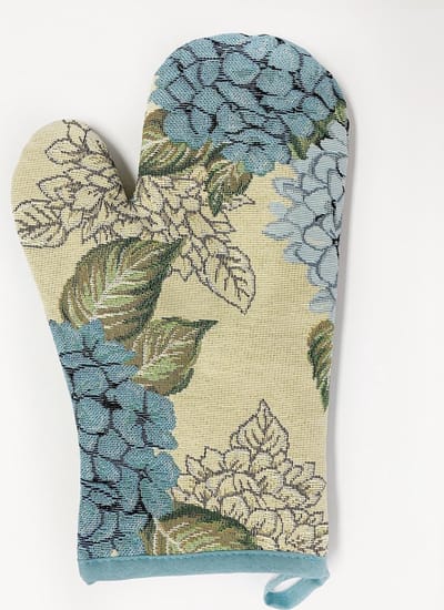 Pannenwant - luxe gobelinstof - Hortensia - Bloemen - Blauw