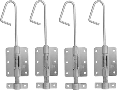 AMIG Verticaal schuifslot/plaatgrendel - 4x - staal - 35 x 6.2cm - verzinkt - zilver - schutting - poort
