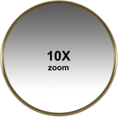 Make-up Zuignap spiegel mat Goud Ø15cm 10X Vergroting