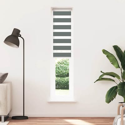 vidaXL - Zebra - rolgordijn - 50x200 - cm - stofbreedte - 45,9cm - donkergrijs