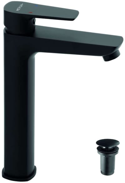 Novaservis Metalia 58 - Wastafelkraan met waste, zwart 58503,5