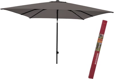 Parasol Rechthoek Taupe met hoes | Madison Corsica 200 x 250 cm | Kantelbare en rechthoekige parasol