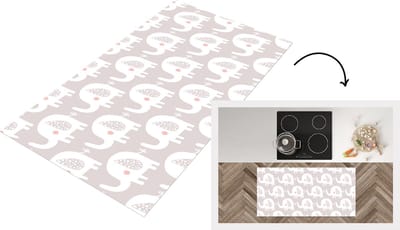 Keukenloper - Loper keuken - Olifant - Design - Stippen - 120x60 cm - Keukenloper vinyl