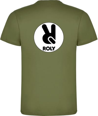5 Pack T-shirts Leger Groen met gepersonaliseerd Ruglogo maten zelf te kiezen S t/m 3XL Dogo Premium 165 gram met ronde hals merk Roly