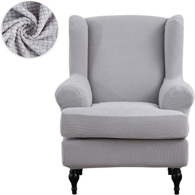 Levivel Plaid Stoffen Wing Chair Cover Stretch Europese Fauteuil Wingback Elastische Stoelhoezen Voor Woonkamer Moderne Wo Decor 1 Piece