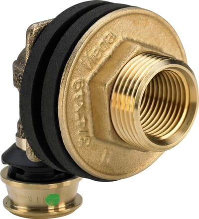 Viega Raxofix-wanddoorvoer, d 16mm, Rp 1/2, G 3/4 siliciumbrons Model 5332.11, 647766