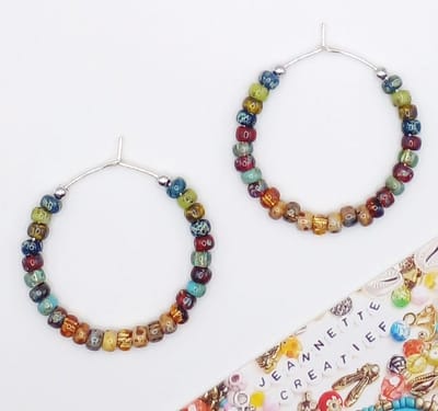 Jeannette-Creatief® - Beach- Picasso - Oorringen - Oorhangers - Oorbellen - Miyuki Picasso Beads - Rocailles - Kralen - Multicolor - IBIZA style - Miyuki Oorbellen