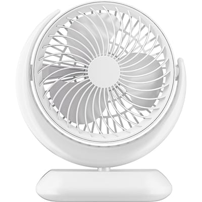 Mini Ventilateur de Bureau en Forme de Lune avec Moteur CC Sortie d'Air Réglable à 45 degrés Sortie de Ventilateur Circulaire Directe Direct insertion gray