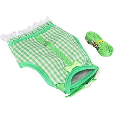 Gilet Harnais pour Lapin avec Bordure en Dentelle Mignon Respirant Fermeture Velcro Harnais Leash pour Chinchilla Furet M