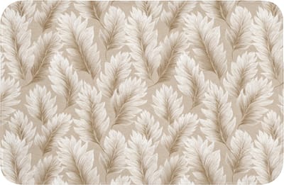 WC mat 60x40 cm - Antislip - Botanisch - Patroon - Beige - Toiletmat - Vloermat - Douchemat - Toilet tapijt - Toiletmatten
