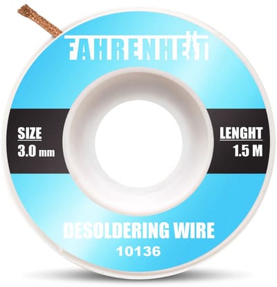 Desoldeerlint 1,5m X 3mm - Soldeer Wick Voor Verwijderen Van Tin - Desoldeerdraad Voor Elektronica En Reparatie - Breedte 3mm Lengte 1,5 Meter - Verkoopeenheid 1 Stuk [10136]