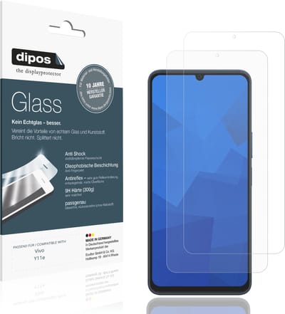 dipos – 2x Matte Pantserfolie geschikt voor Vivo Y11e | 9H Screenprotector