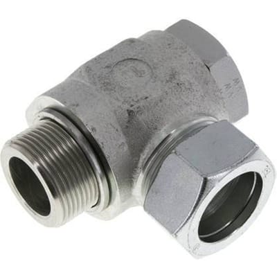 35L & G1-1/4'' Verzinkt Stalen Swivel Joint Snijringkoppeling Buitendraad 160bar Draaibaar ISO 8434-1