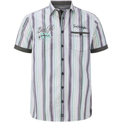 Jan Vanderstorm herren Overhemd Met Korte Mouwen - 43/44 - wit - Plus Size