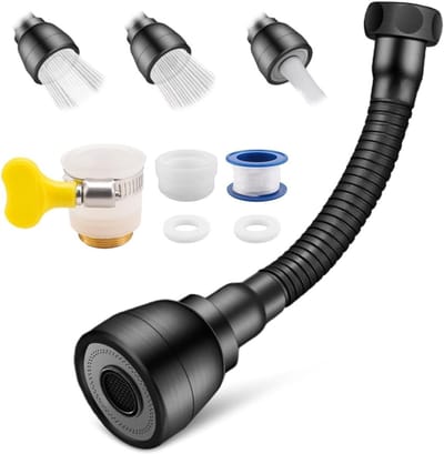Multifunctionele 3-in-1 Kraanaccessoire met 360° Rotatie, Aerator en Zwenkfunctie voor Keukenkranen M22/M24
