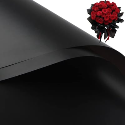 Jhubersproducts - Inpakpapier - Bloemist benodigdheden - Waterdicht en dik - Zwart mat - Perfect voor boeketten - Geschikt voor diverse gelegenheden