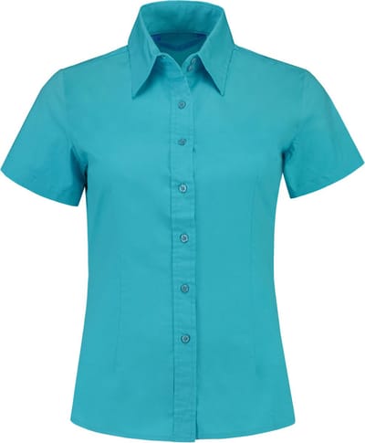 Lemon & Soda Shirt poplin met korte mouwen voor dames turquoise - S