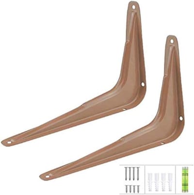 Plankhouders Set - Wandsteunen Metaal - Zelf Decoreren - Drievoudig Ontwerp - 240 x 240 mm - Wit
