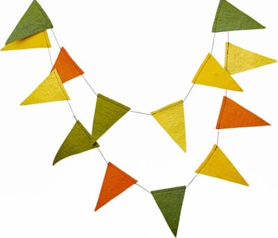 Slinger Vlaggetjes Vilt - Groen/Geel/Bruin - 220cm - Homedeco - Fairtrade