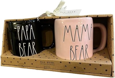 Rae Dunn - mokken set van 2 - mama bear -papa bear - mom life - dad life