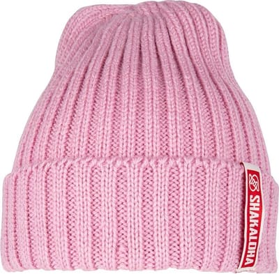 Shakaloha Gebreide Wollen Muts Heren & Dames Beanie Hat van merino wol zonder voering - Bottle Beanie Mrn Pink Unisex - One Size Wintermuts