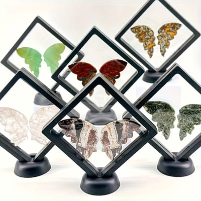 VANDAAG VERZONDEN - Sieradendoos - 4 STUKS - Displaybox - 3D zwevende vitrine - Zwarte opbergdoos - Elastische folie - Stofdicht - Sieraden opbergen - Kettingen en ringen - Presentatiebox - Cadeau