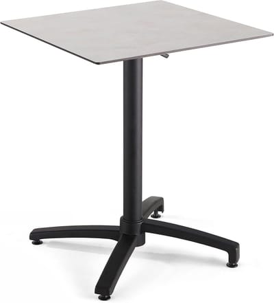 Tuin Tafel - Buitenmeubel Vierkant - Buiten Eten - Kantelbaar Onderstel - 70 x 70 cm - Lichtgrijs