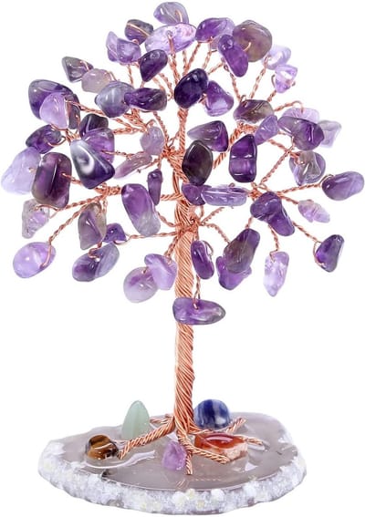 Amethist Geldboom van Natuurlijke Kristallen, 9-10 cm Hoog voor Chakra Healing en Decoratie in Huis of Kantoor