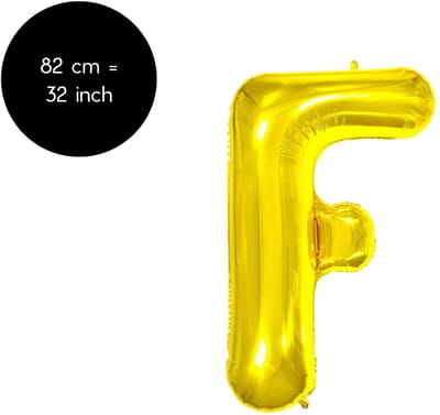 Fienosa Letter Ballonnen - Letter F - Goud - Kleur Goud - 82 cm - Helium Ballon - Verjaardag Ballon - Verjaardag versiering