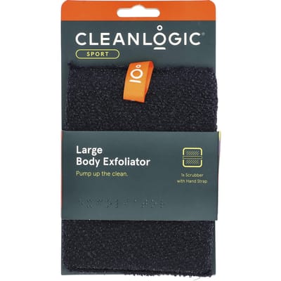 CleanLogic, Sport, Volledige Lichaamsexfoliator, Groot, Zwart, 1 Stuk black