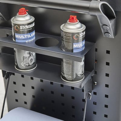 Datona® Spuitbushouder - Accessoire Voor Gereedschapswagens - Voor Meerdere Spuitbussen - 45,8 x 8,2 cm - Zwart
