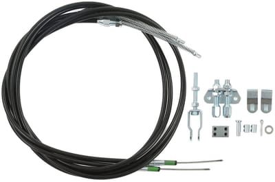 Dailygoods- Parkeerremkabelset Universeel - Noodremkabelset - Handremkabelmontage - 2 Remkabels - 5 Beugels - 108 Inch Lengte - Remkabelset