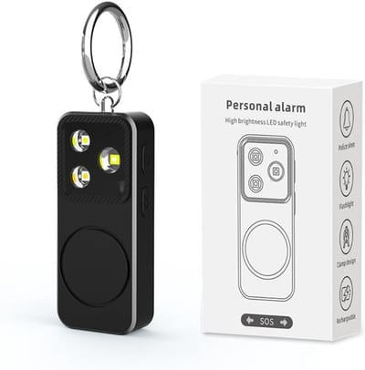 Veiligheidsalarmlicht - Persoonlijk alarm - Noodsituaties - 150dB Sirene LED - 8x5x3 cm - Zwart