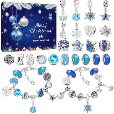 Adventskalender voor Meisjes 2025 met 24 Vullingen - Creatieve Sieraden Set voor Kerstmis