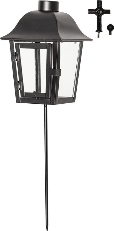 Star Trading Serene lantaarn, grondspies, graflantaarn, decoratie, zwart, voor buiten, 45 cm