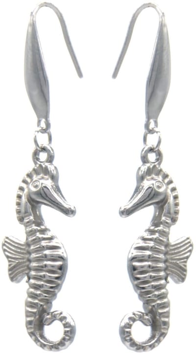 Dames Oorbellen – RVS – Zeepaardje Design – Zilverkleurig – 4.5cm – Maritieme Look
