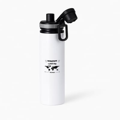 Hacebo® - bonusmom I love you this much waterfles met draaidop grijs - Moeder - geweldige moeder - liefste bonusmoeder - verjaardag - cadeau - kado - bedankje - geschenk - water fles - 850ML