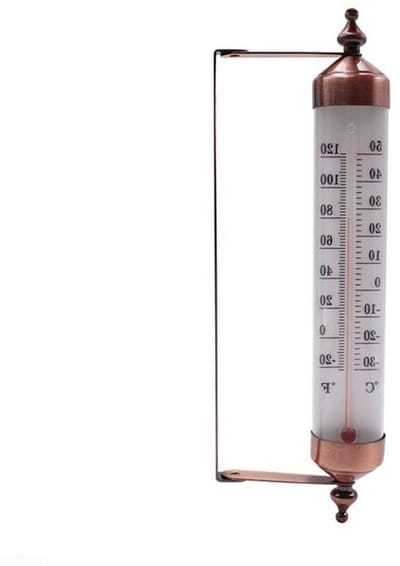 Binnenduur Buitenthermometer - Metalen Temperatuurmeter - Temperatuur Meten - Geen Batterijen Nodig - 10 Inch - Zilverkleurig