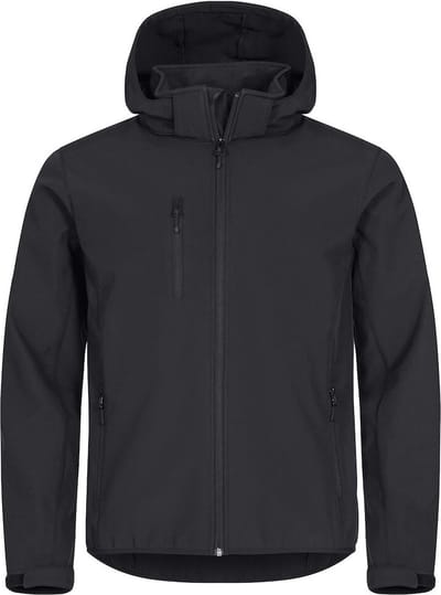 Clique Softshell jas met Capuchon Basic Heren - Zwart - Maat XS